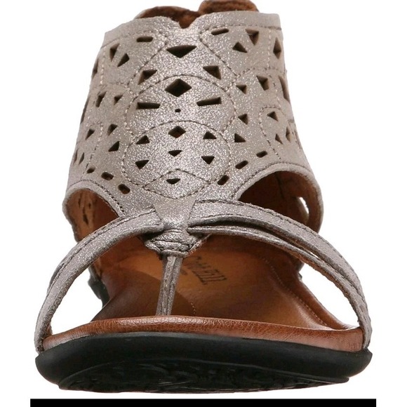 Rockport Cobb Hill Sandals 8.5 Cutout Tan Beige Flats Zip Back Comfort Cushion - Picture 10 of 10